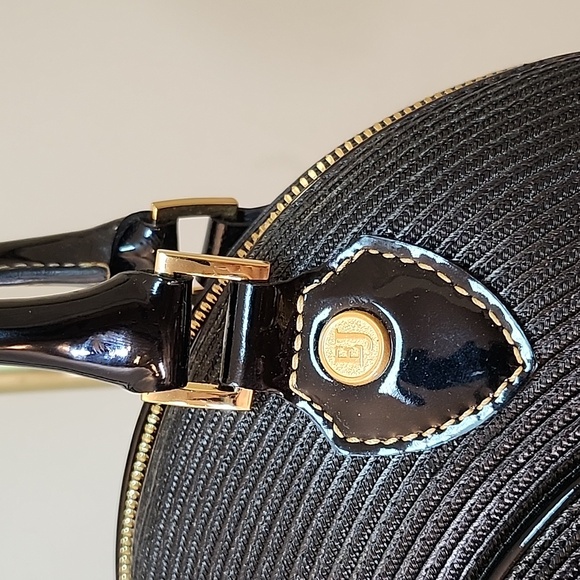 Eric Javits Chain Pouch Raffia Elegant Moon HOBO Black Round Handbag - Picture 5 of 16